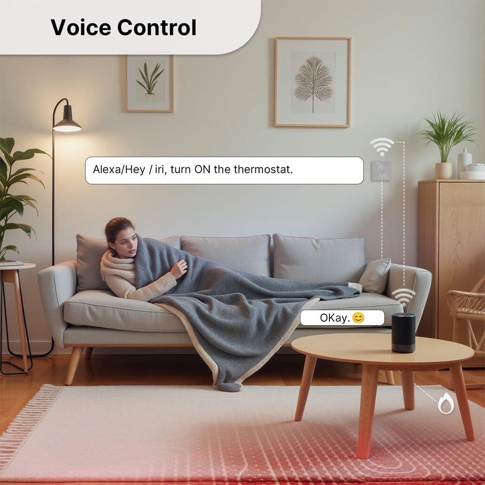 Tuya WiFi Matter Thermostat Elektrische Fußbodenheizung Temperaturregler Unterstützung APP-Fernbedienung, Voice Control B