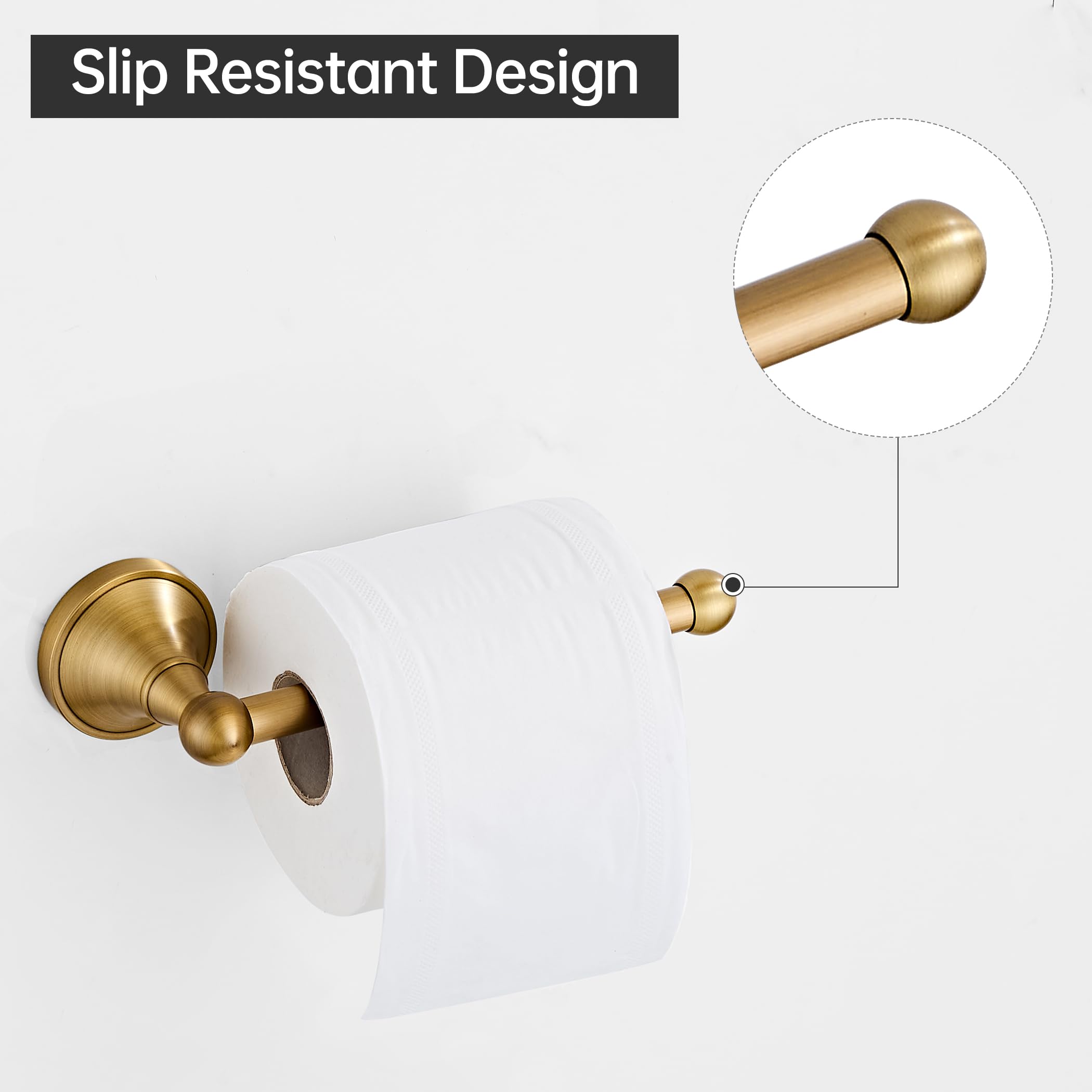 Antique Brass Toilet Paper Holder Towel Ring, Brass Towel Holder Toilet Paper Roll Holder, Rustic Vintage Oval Towel Rack Bathroom Accessories Set Hardware 2 Pieces Farmhouse Wall Mounted — Amazon image 7