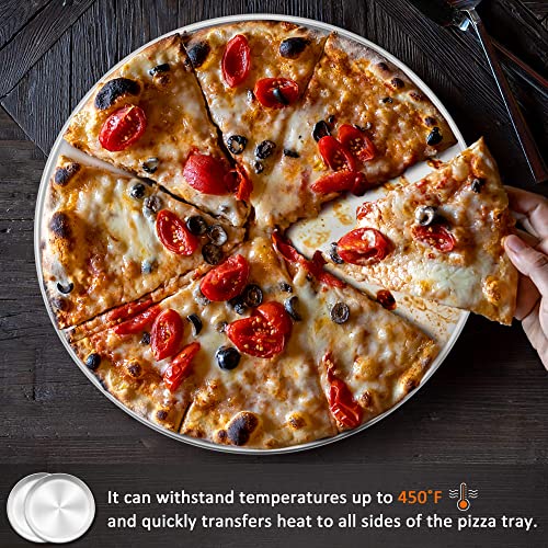 Herogo - Set di 2 vassoi per pizza, in acciaio