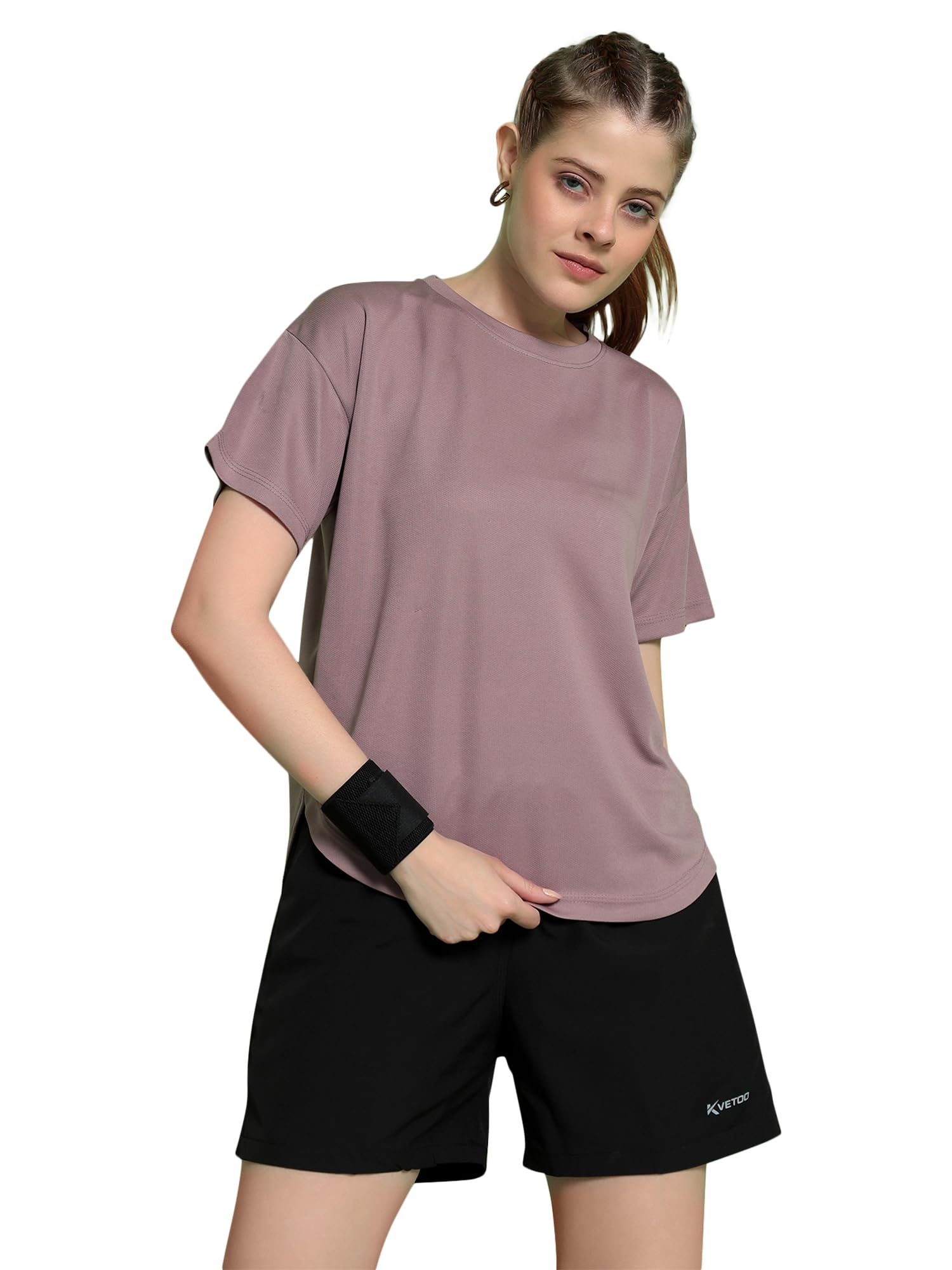 Women Apple Cut Gym T Shirt Breathable Workout Tee Slim Fit Activewear Top Sports Training Yoga T Shirt Women-image-27