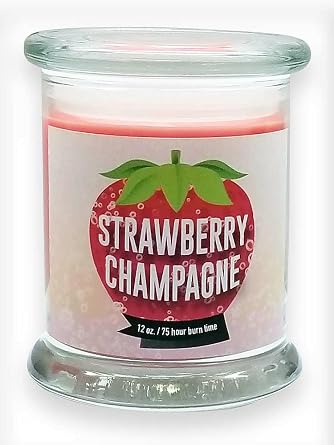 Clearance Priced  Strawberry Champagne Natural Scented Soy Wax 12oz Candle  S&M Candle Factory