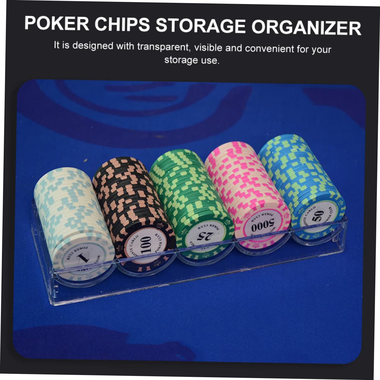 Cabilock 3pezzi Scatola Trasparentper Poker Chips Organizer Elegante Con Capacità Di Chips Per Mantenere Ordine Tuo Spazio Di Gioco Per Uso Quotidiano