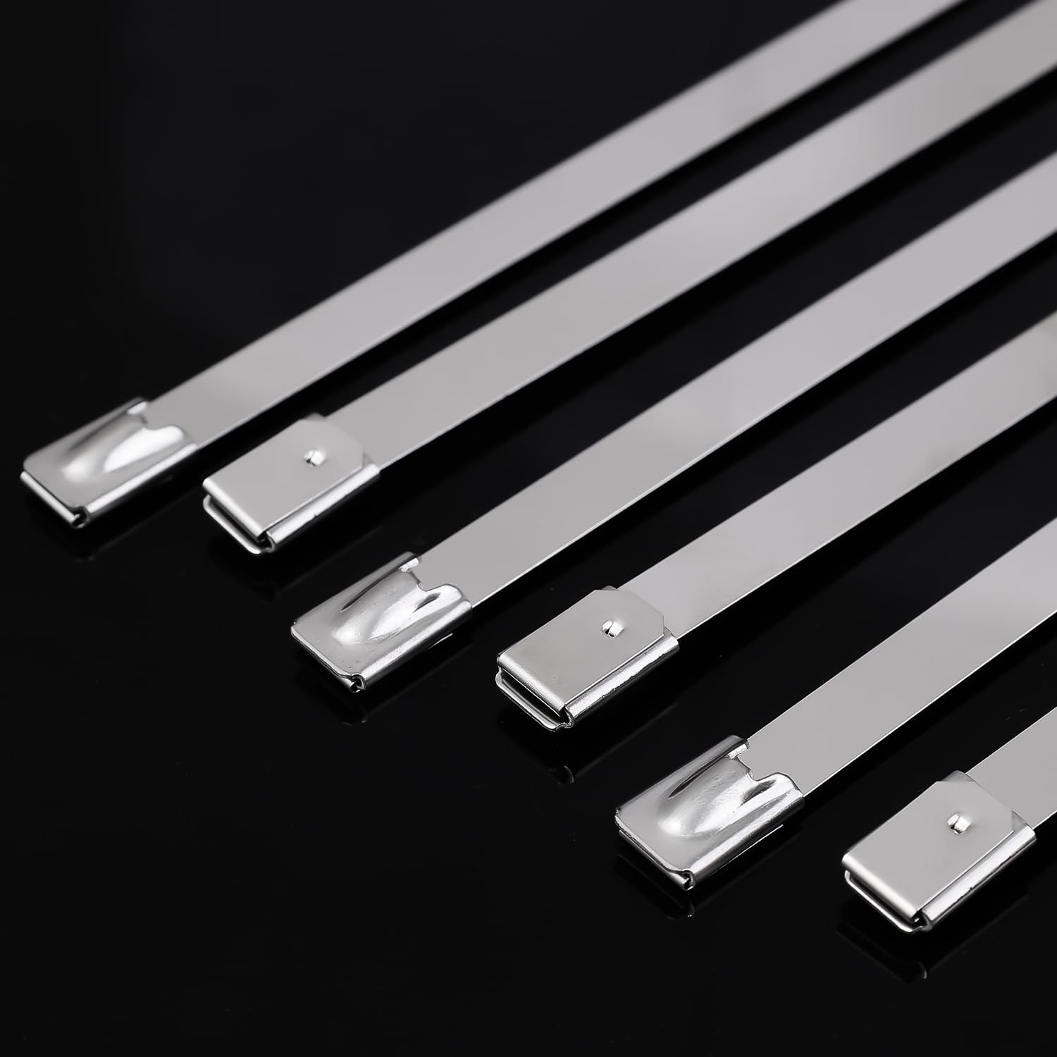 10 PCS Self-Locking Cables Ties Stainless Steel Zip Wraps Wire Fastener Multi-Purpose Heavy Duty Wrap Tie Organizers 0.79 * 30cm