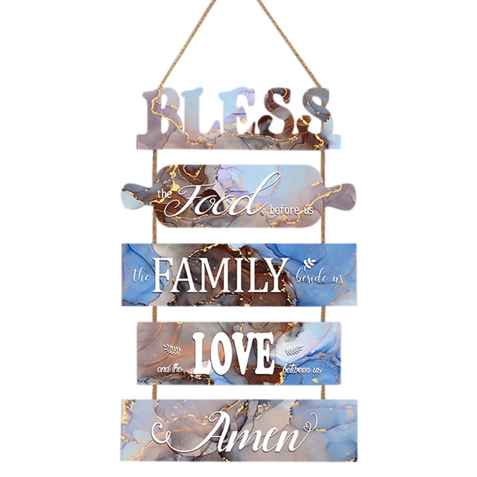Placa decorativa de pared de cocina de granja, placa de pared sin comida | cartel de amor de familia, cartel de madera, decoración de para salón, dormitorio, exterior