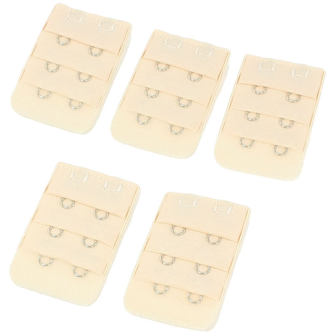 sourcing map 5 Pcs 2 Hook 3 Row Underwear Bra Strap Extension for Lady Pale Apricot One Size