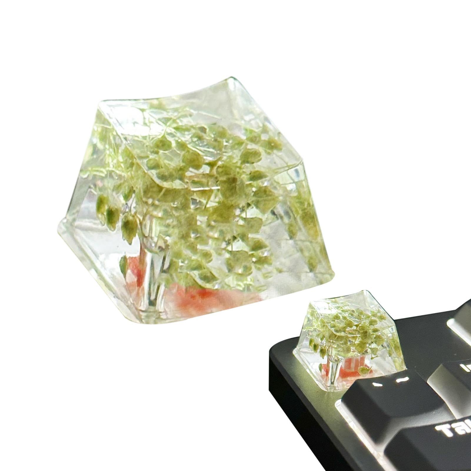 Amazon | Missmisq フラワー樹脂キーキャップ、ドライフラワー