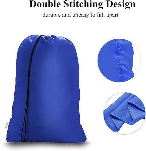 Miniatura 6 de OTraki Paquete de 2 bolsas de lavandería de 28 x 45 pulgadas con cordón para la ropa sucia XXL, bolsa grande de almacenamiento de ropa sucia, bolsa