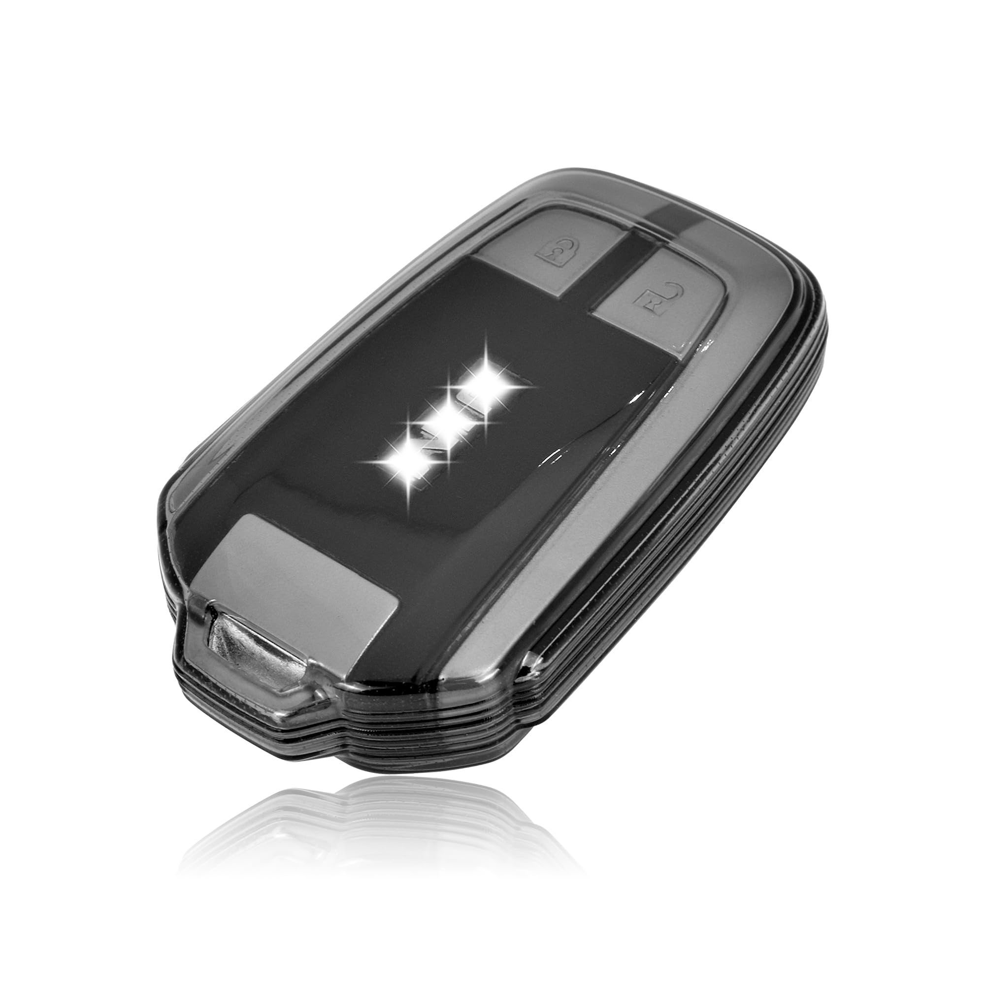 JVCV® Soft TPU Transparent Cover Compatible with Isuzu Dmax & VCross Smart Key (Transparent Black)