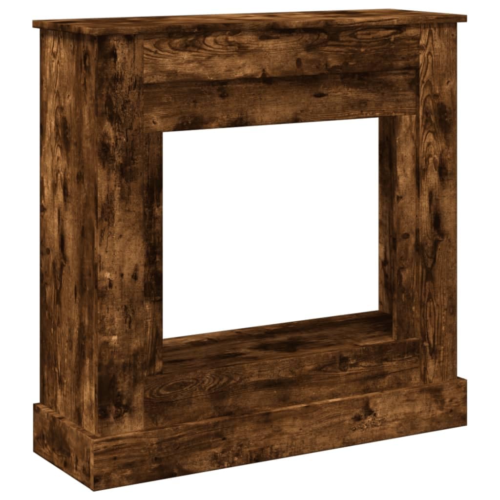 vidaXL Fireplace Surround/Mantel Smoked Oak Engineered Wood 90x30x90 cm LED Flame Compatible