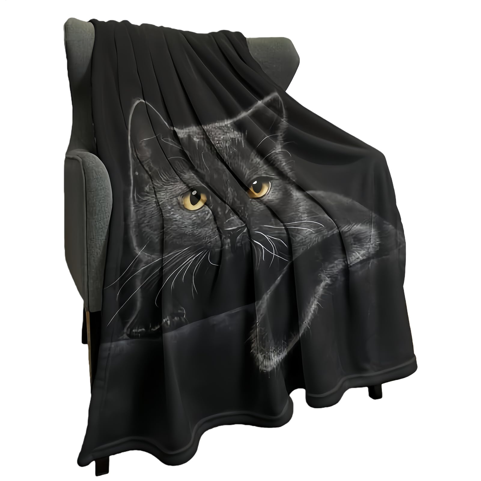 Couverture polaire chat noir de qualité supérieure douce et durable