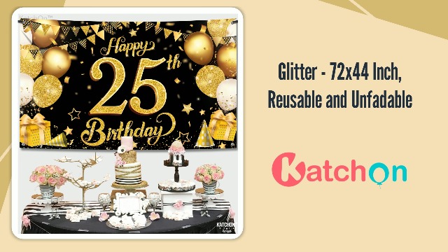 Geburtstags-Banner 'I'M 25 Bitches' – Vorgefädelt, Rotgoldenes Glitzerpapier, Party-Deko Für Den 25.