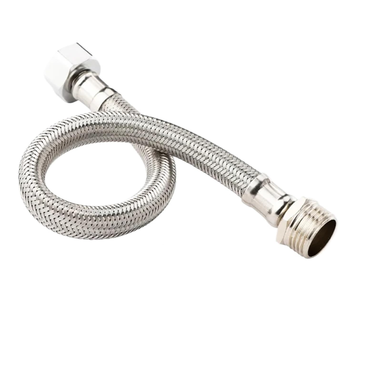 Stainless Steel G1/2 Internal and External Threaded Braided Flexible Hose Shower 20-200CM Extension Hand Sprayer Pipe(150cm)