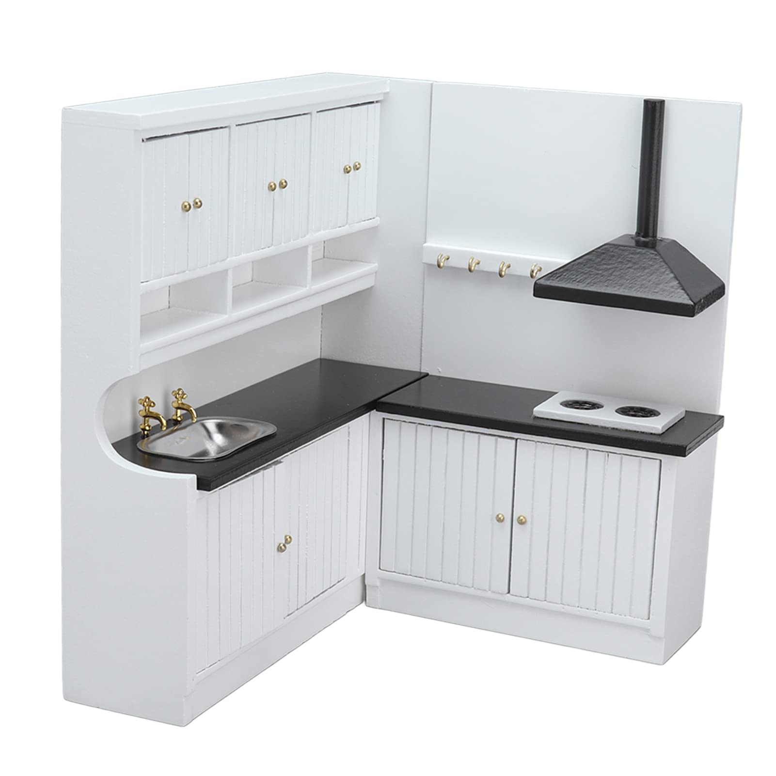 Cucina della Casa delle Bambole con Set di Mobili in Legno in Scala 1:12