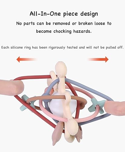 Miniatura 3 de PandaEar Juguetes sensoriales para bebés de 3, 4, 5, 6 meses, juguetes Montessori de silicona, juguete de dentición para bebés, sonajero infantil,