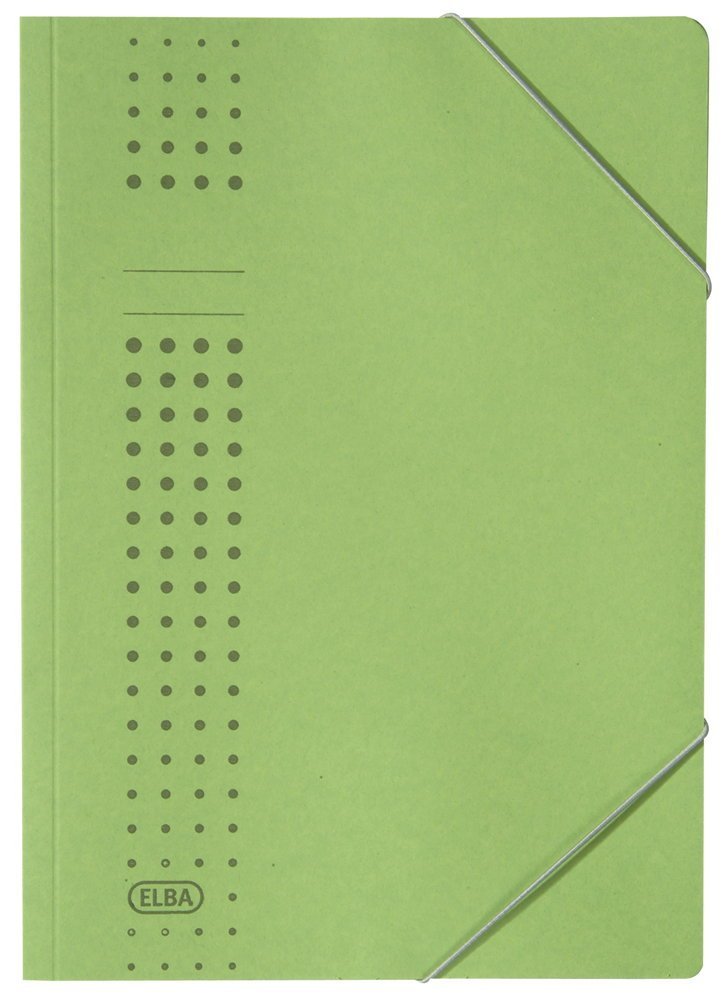 Elba 400010058 Square Cut Folders Cut Flush Folder with Elasticated Corners A4 Green