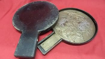 Amazon.co.jp: 旧家蔵出銅鏡天下一藤原吉孝作元箱付約24cm古鏡柄