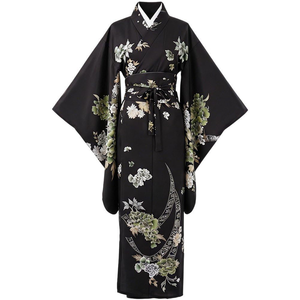 Robe Traditionnelle en Satin Style Kimono | Une Tenue de Soirée Raffinée Inspirée du Japon