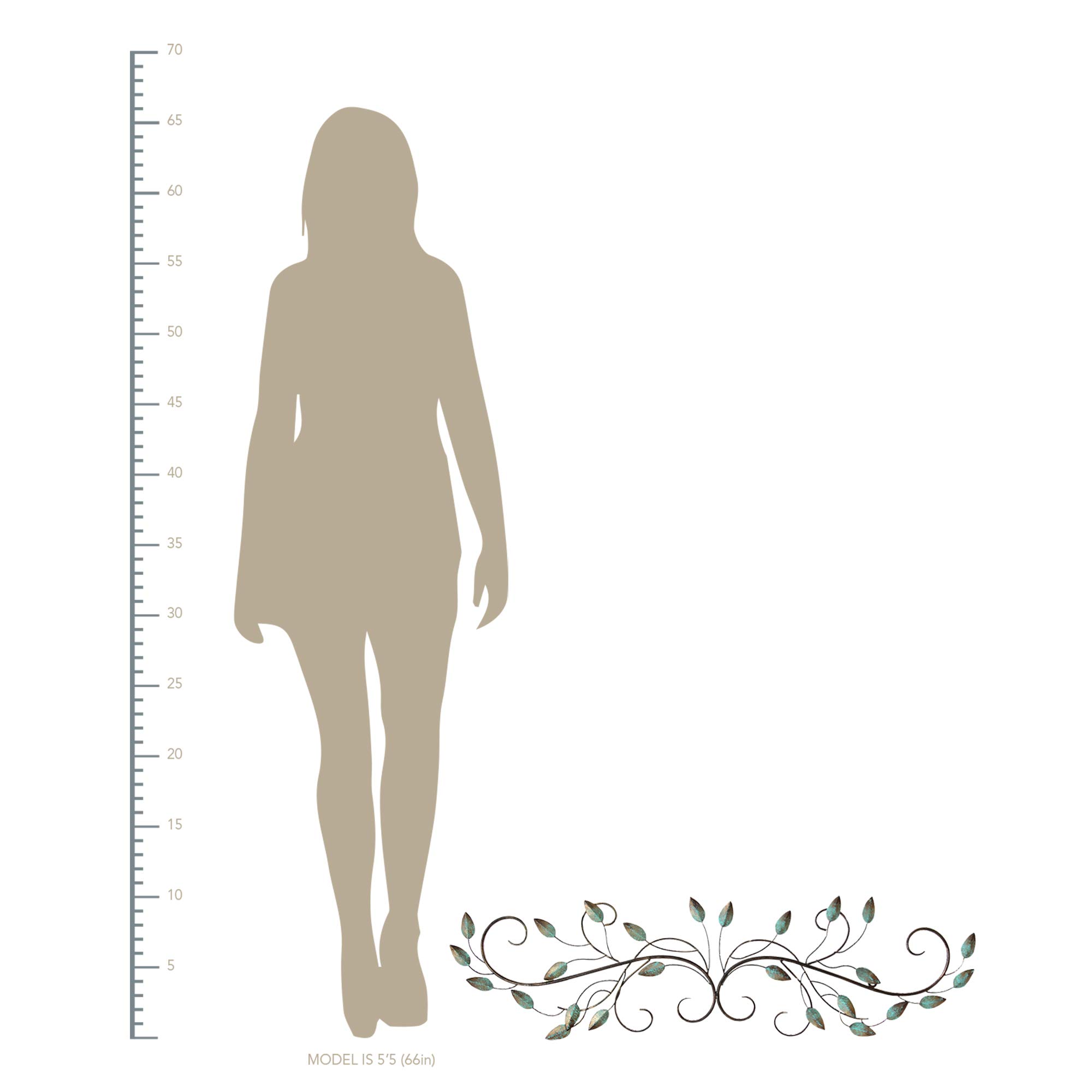 Stratton Home Decor SHD0065 Patina Scroll Leaf Wall Decor, 40.00 W X 1.00 D X 10.00 H