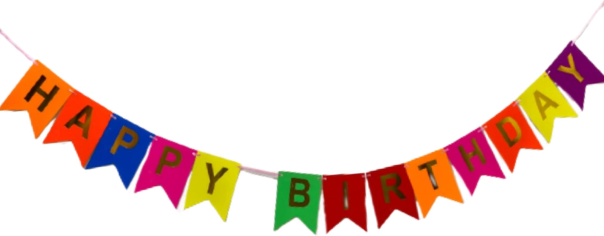 Wanna Party Multicolor Happy Birthday Banner,Rainbow Bunting Banner for Kids and Adults for Happy Birthday Decoration Items for kids (Cardstock)