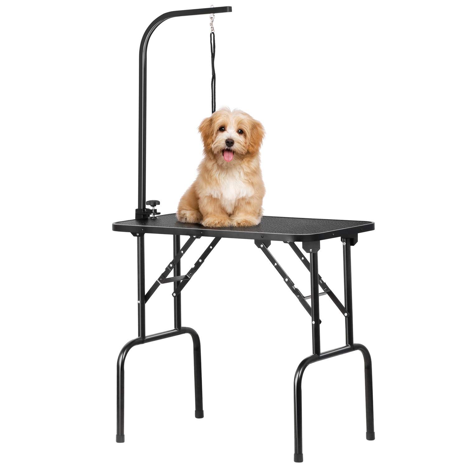 Yaheetech Mesa de Peluqueria Canina Plegable Mesa Peluqueria Canina Mesa de Aseo para Perro Mascotas Antideslizante Carga 100Kg Altura Regulable