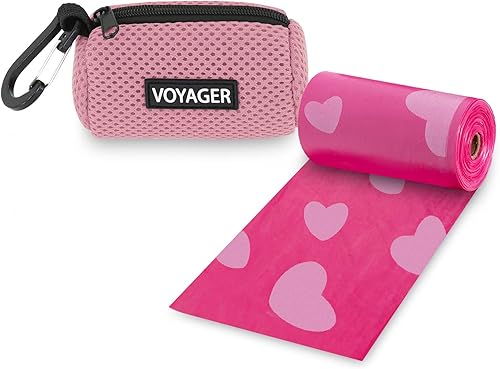 Best Pet Supplies - Dispensador de bolsas para excremento, con enganche para correa, de colores, de malla, reutilizable, para viajes, caminar,