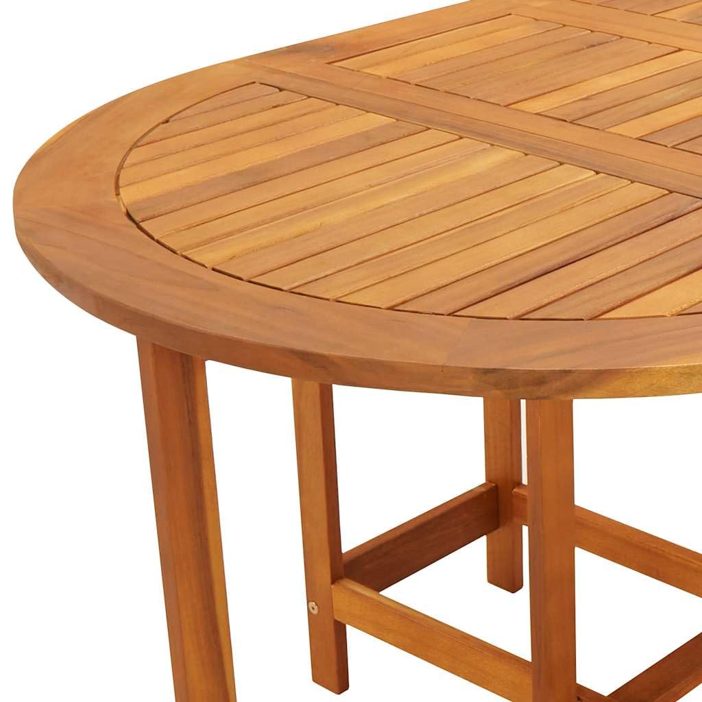 vidaXL Mesa para Exterior Jardín Ovalada de Alas Abatibles de Madera de Acacia