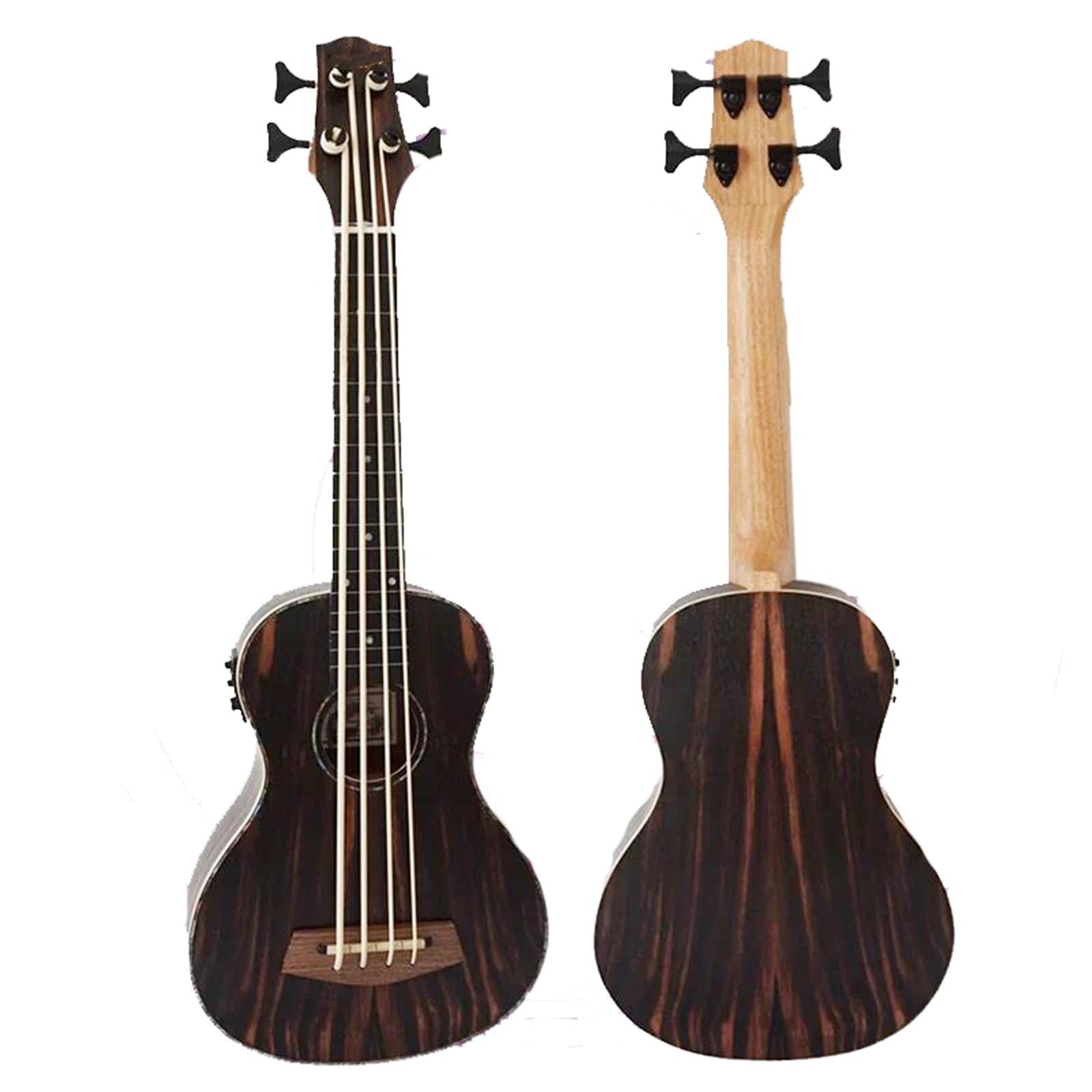 ukulele 30-calowy Hebanowy Korpus Elektryczny Bas Ukulele Bezprogowy Gitara Basowa W Kształcie Litery U Instrument Muzyczny Ukulele