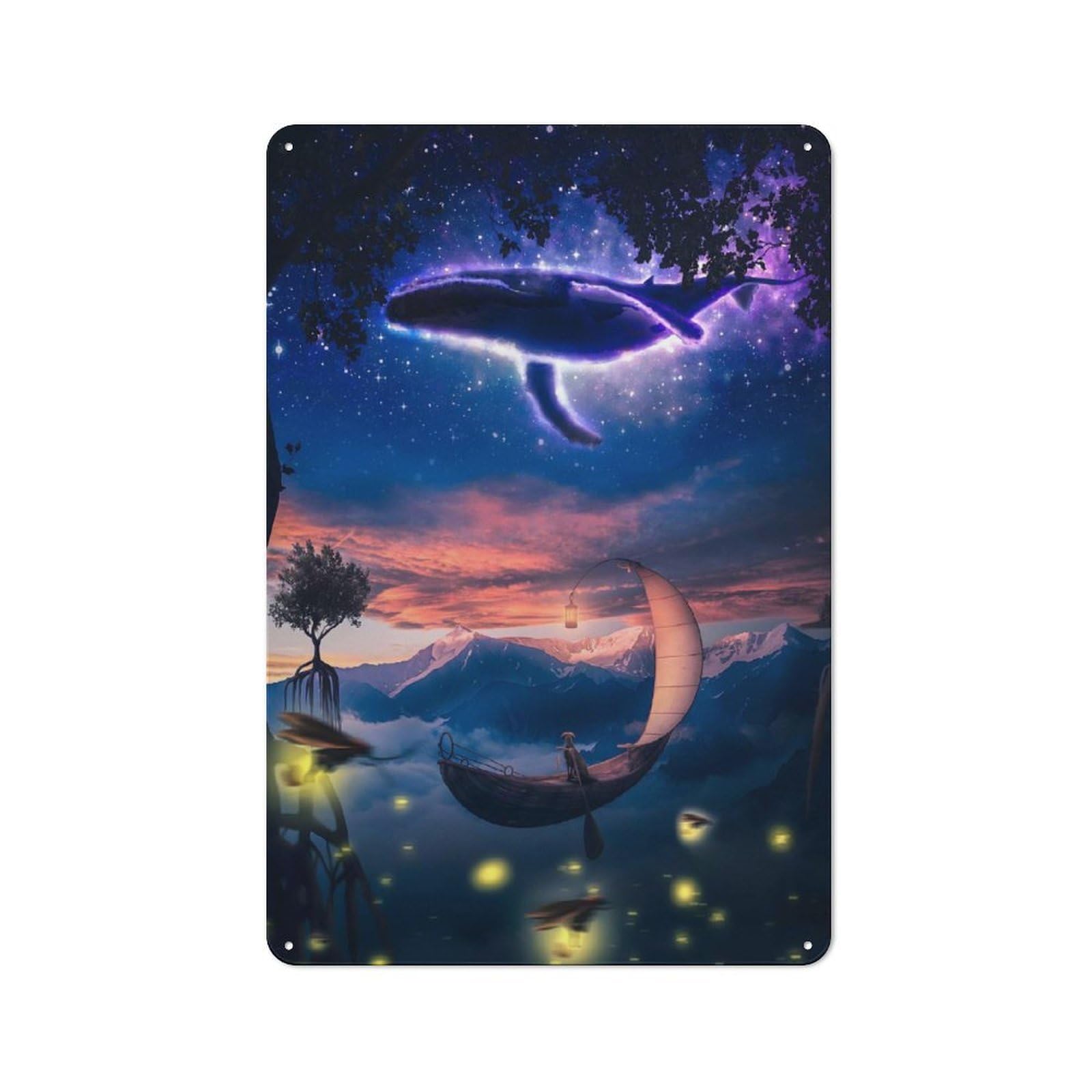 Junmoney Magic Waterfall In The Sky Shop Front Style Metal Wall Decor 30X20cm, Cafe Metal Sign For Takeaway, Bar, Kitchen Or Counter Area
