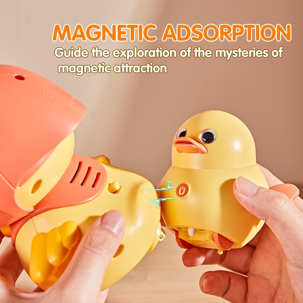 Baby Music Toy Duck Baby Belly Time Toys 12 Months Newborn Development Crawling Toy Glowing Walking Singing Toys 3-4 Years Old Boys and Girls Gifts (Yellow)
