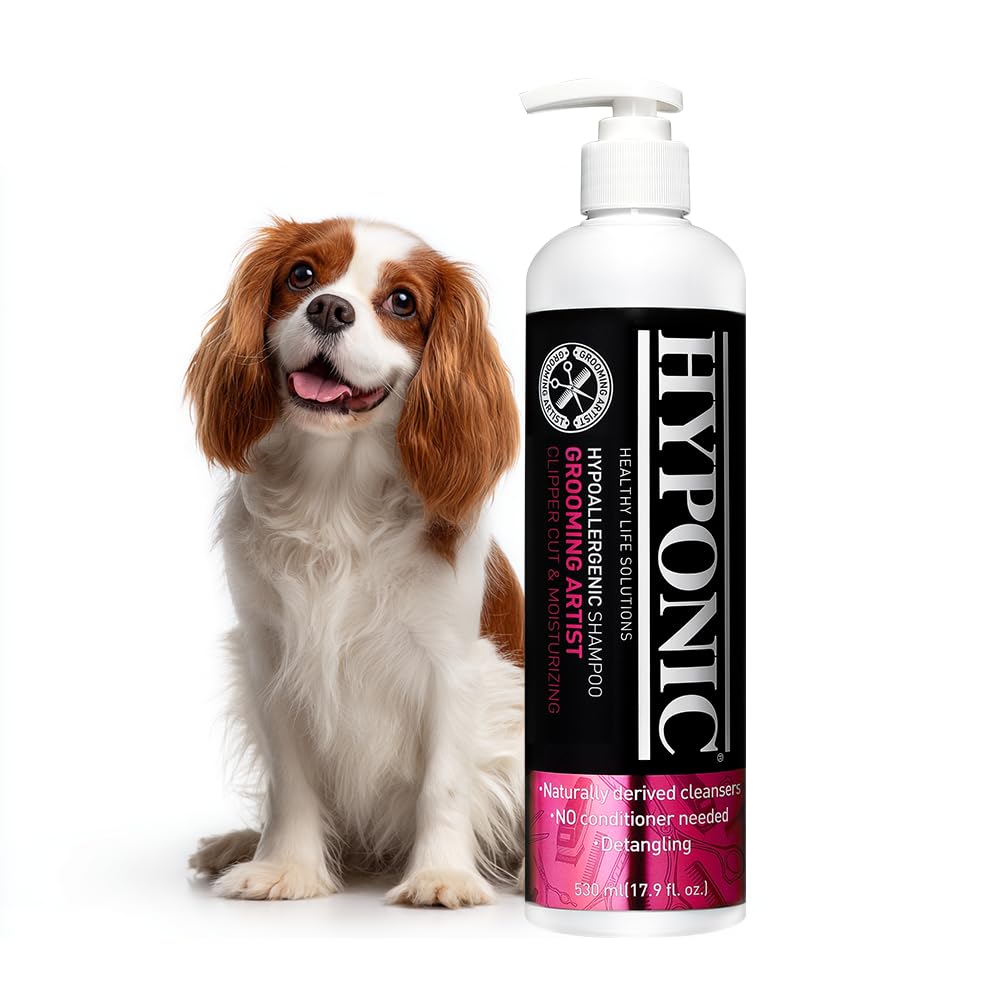 HYPONIC Grooming Artist Shampoo - Hypoallergenic Pet Shampoo for Groomers (Clipper Cut & Moisturizing (17.9 oz))