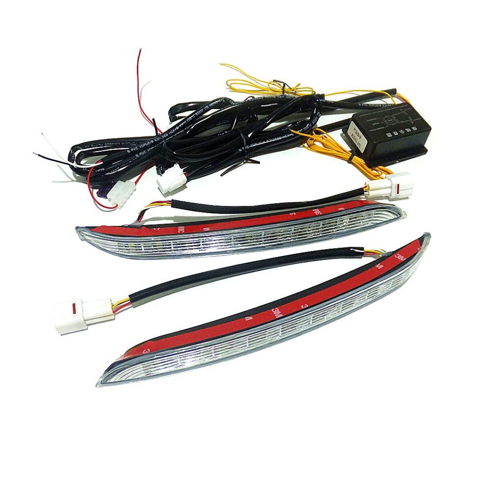 Luz diurna LED DRL para K2 Rio 2011-2014, LED 6000K blanco parachoques delantero DRL + luz amarilla de señales de giro