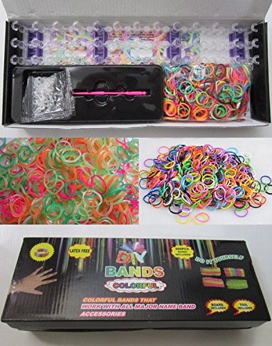 Rainbow Loom Set Complet – Métier à Tisser Bracelets Avec 600 élastiques, Crochet Et 25 Attaches – Idéal Pour Créations DIY