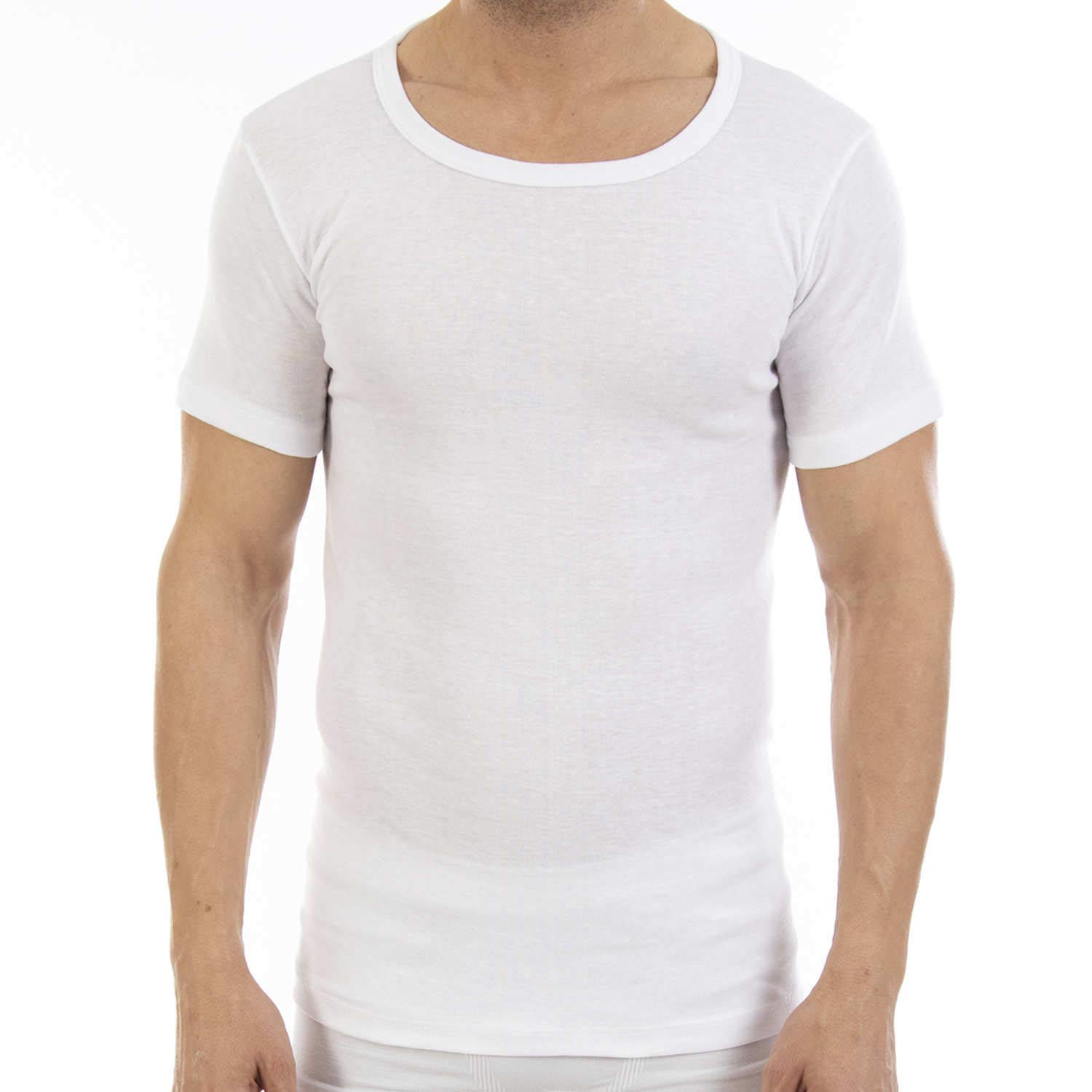 Lacotex Camiseta Interior Termal de Hombre | Camiseta Manga Corta y Cuello Redondo Térmica | Confort y Protección Térmica Interior | Pack Ahorro 6 Unidades | L102