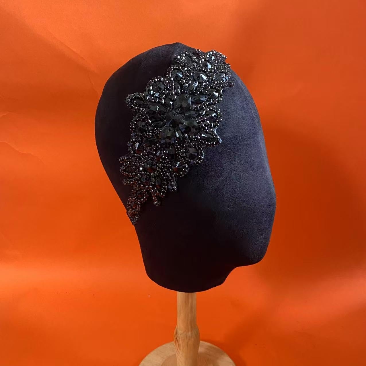 Vintage 1920s Flapper Headpiece Roaring 20s Headband for Women Hair Accessory (Rhinestone black, one size) - Image 7