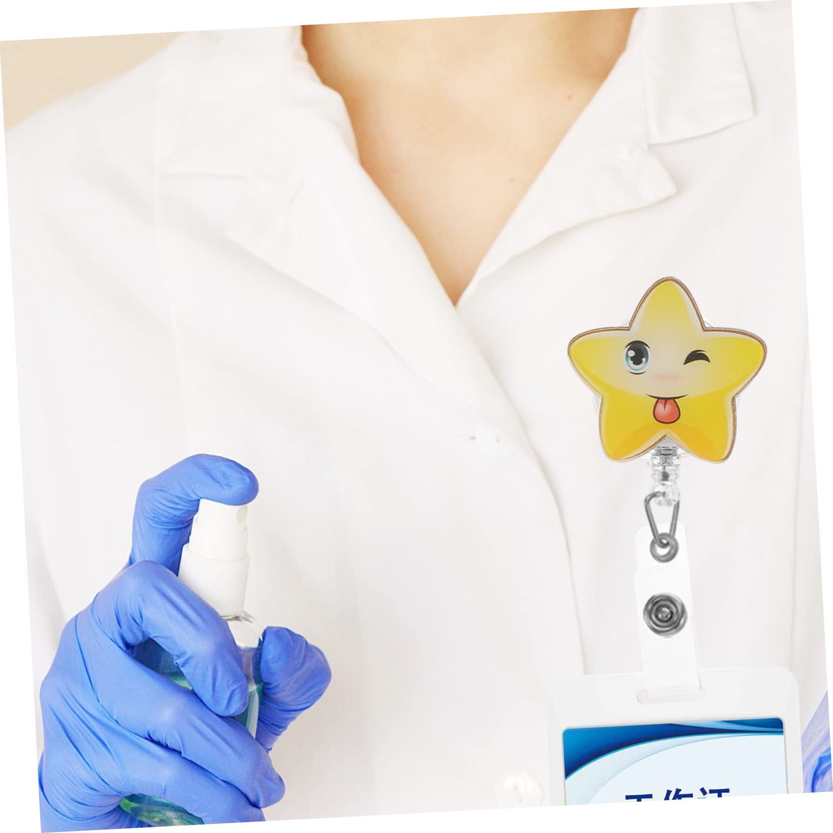 HOMSFOU 5 Set Badge Retrattile Clip Per Tesserino Multi Badge Leggero E Resistente Per Medici E Lavoratori Del Settore Sanitario 4 Pezzi * 5