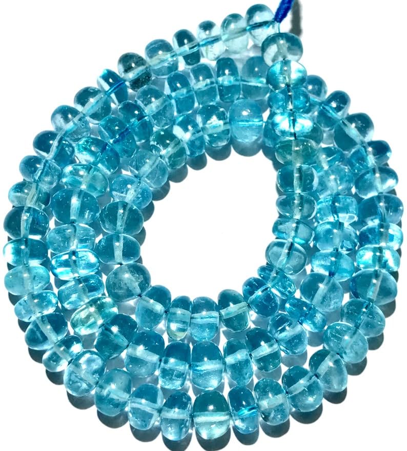 Perles en topaze bleue naturelle création bijoux d'été colliers et bracelets de plage