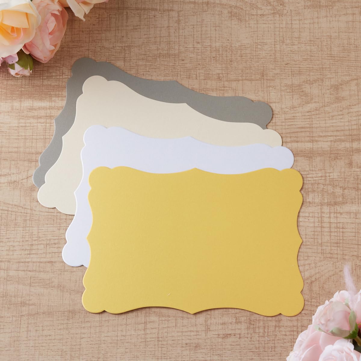 Homtable 50 Pack Shiny AIF9 Blank Cardstock Greeting Cards For DIY Crafts Gold 4x6in