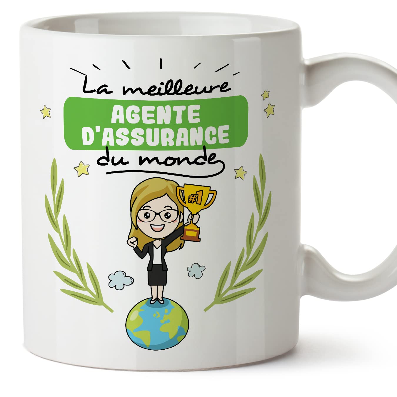 MUGFFINS Insurance Agent Woman Mug - in French - Meilleur du Monde - Funny Gift for Colleagues - Ceramic 11oz Mug