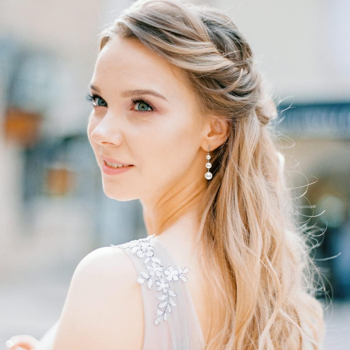 925 Sterling Silver Pearl Drop Earrings for Women, June Birthstone Long Dangle Pearl Jewelry Gifts for Her - Image 5