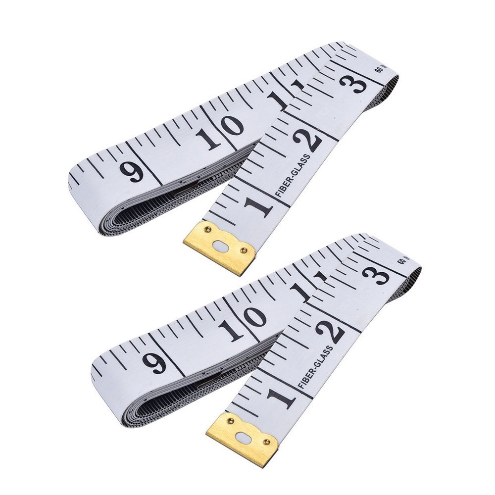 2-Pack of 60 Inch Soft Tape Measure for Sewing Tailor Cloth Ruler, White