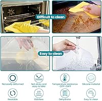 Vista 6 de 8 Pcs Silicone Food Dehydrator-Trays with Edge, 8 Pcs Mesh Dryer Mats,Reusable Non Stick Silicone Dehydrator Sheets (11x 11in) for Liquids,Fruit