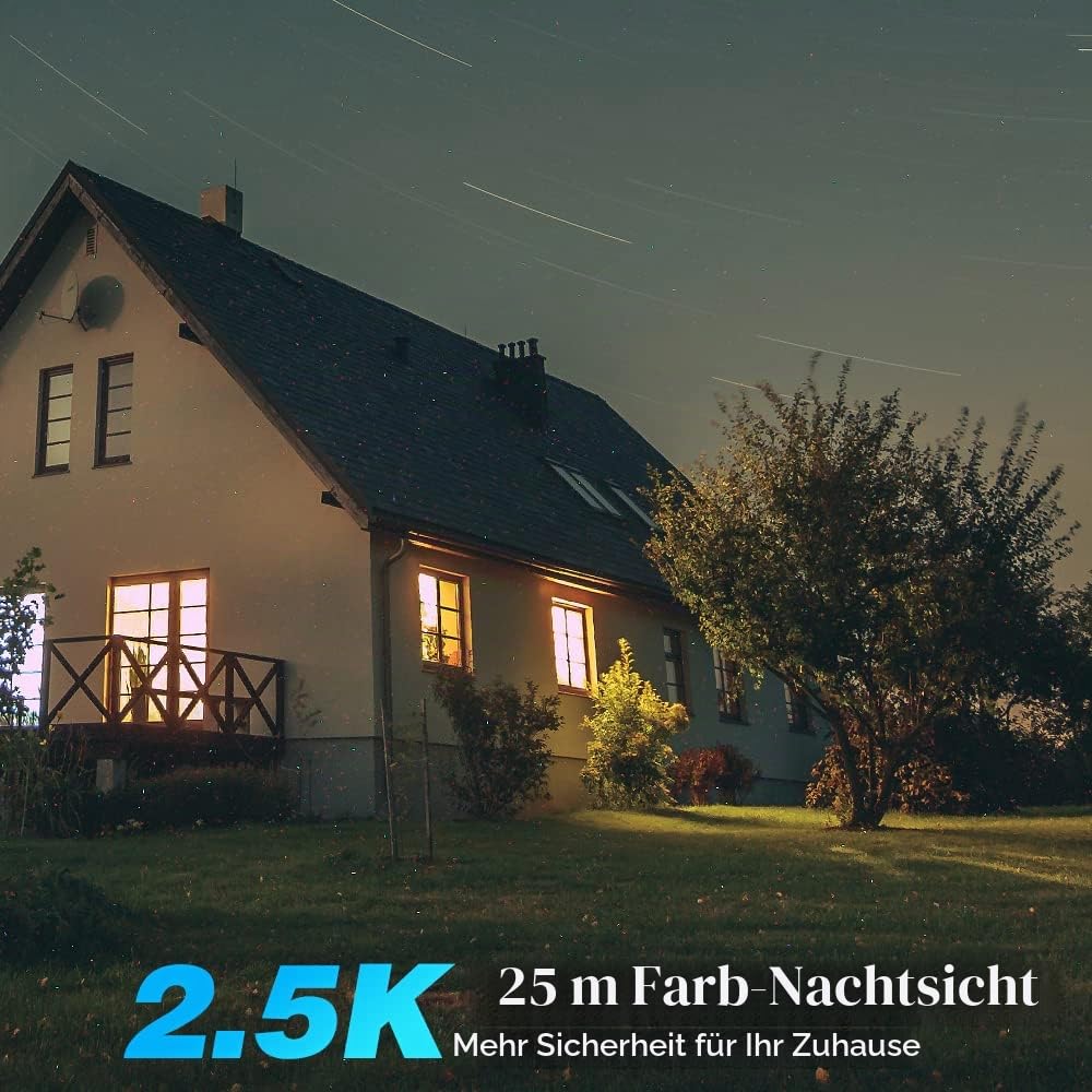 Ctronics 2.5K 4MP Überwachungskamera Aussen mit Solarpanel, 2560×1440P PTZ WLAN IP Kamera Outdoor mit Akku, 355°/95° Schwenkbar, PIR Personenerkennung, Farbige Nachtsicht mit Spotlight, IP66 | 2560×1440P,mit Akku,355°/95° Schwenkbar, PIR Personenerkennung