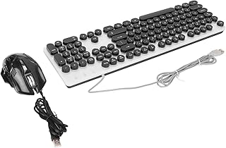 RGB Keyboard Mouse Combo Adjustable RGB Backlit 104 Keys Mechanical Punk Keyboard 3600 DPI Gaming Mouse Set for Office Gaming (Black)
