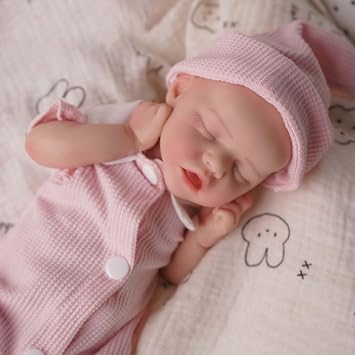 Reborn Baby Doll Silicone Full Body, 12 Inch Platinum Silicone Bathable Poseable Soft Lifelike Newborn Body Doll for 3+ Years Collectors