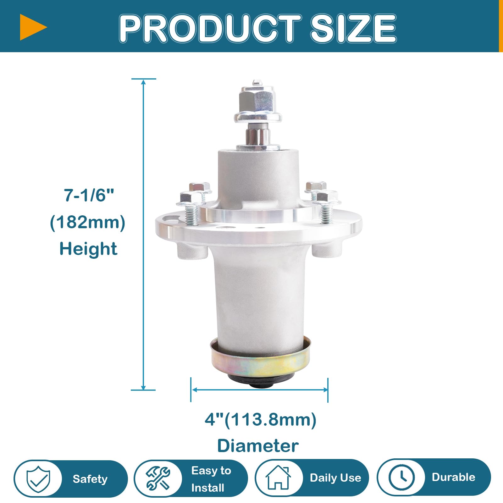 539112170 - Conjunto de husillo con polea 153535 sustituye a Hus qvarna RZ 4824F, FD52 M, TS 354D, FD48 E, MZ 5225, MZ 5226, MZ5225 (paquete de 1)