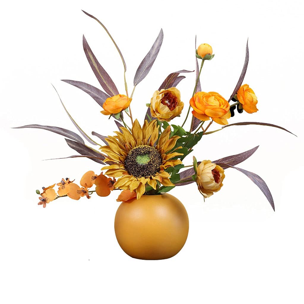 DFGHNBVC Artificial Flowers Artificial Flowers Indoor Desktop Simulation Floral Decoration Living Room Fake Flowers Dried Flower Bouquet Vase Table Arrangement Fake Flowers.Grey-Q