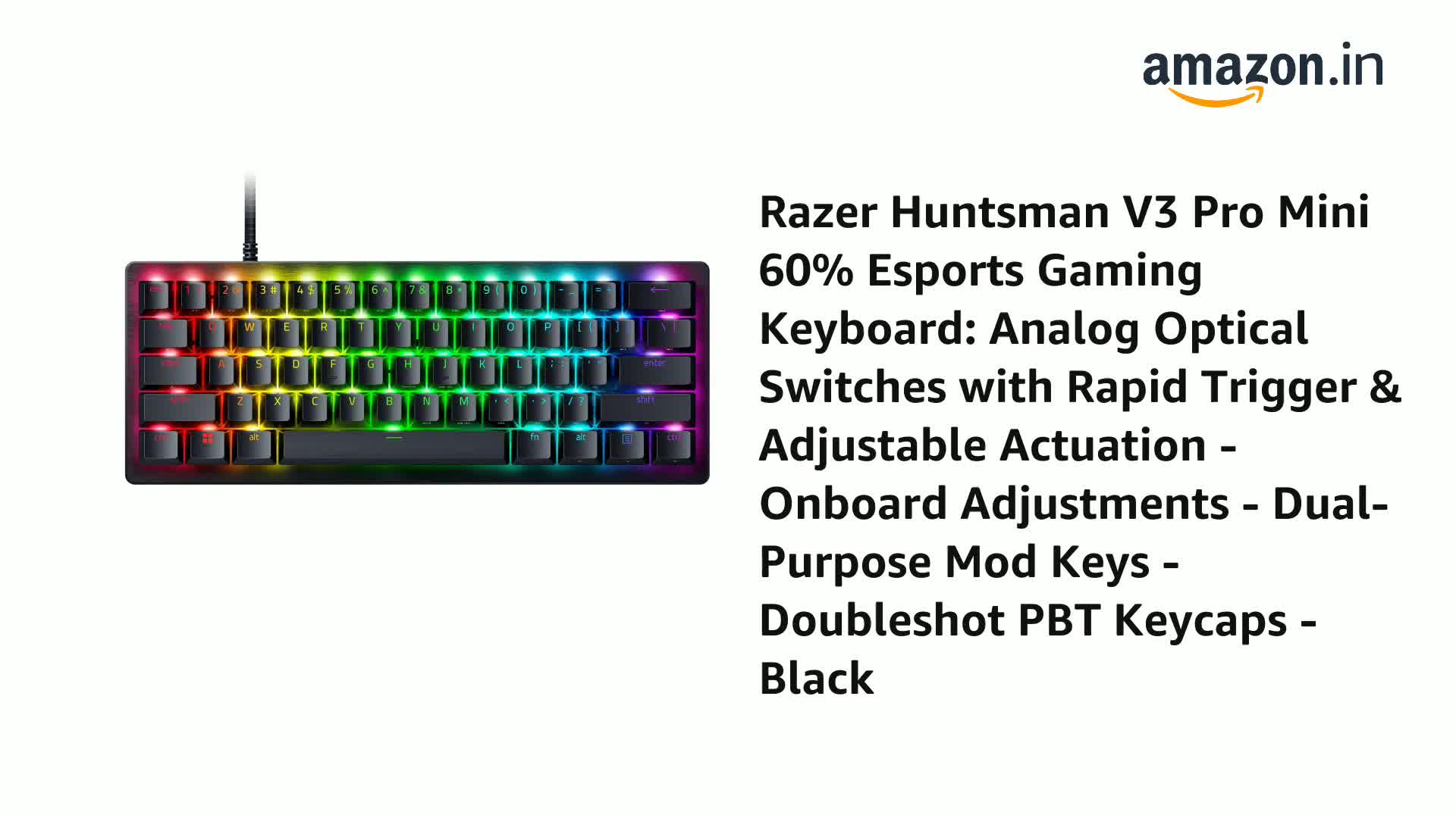 Amazon.in: Buy Razer Huntsman V3 Pro Mini 60% Esports Gaming