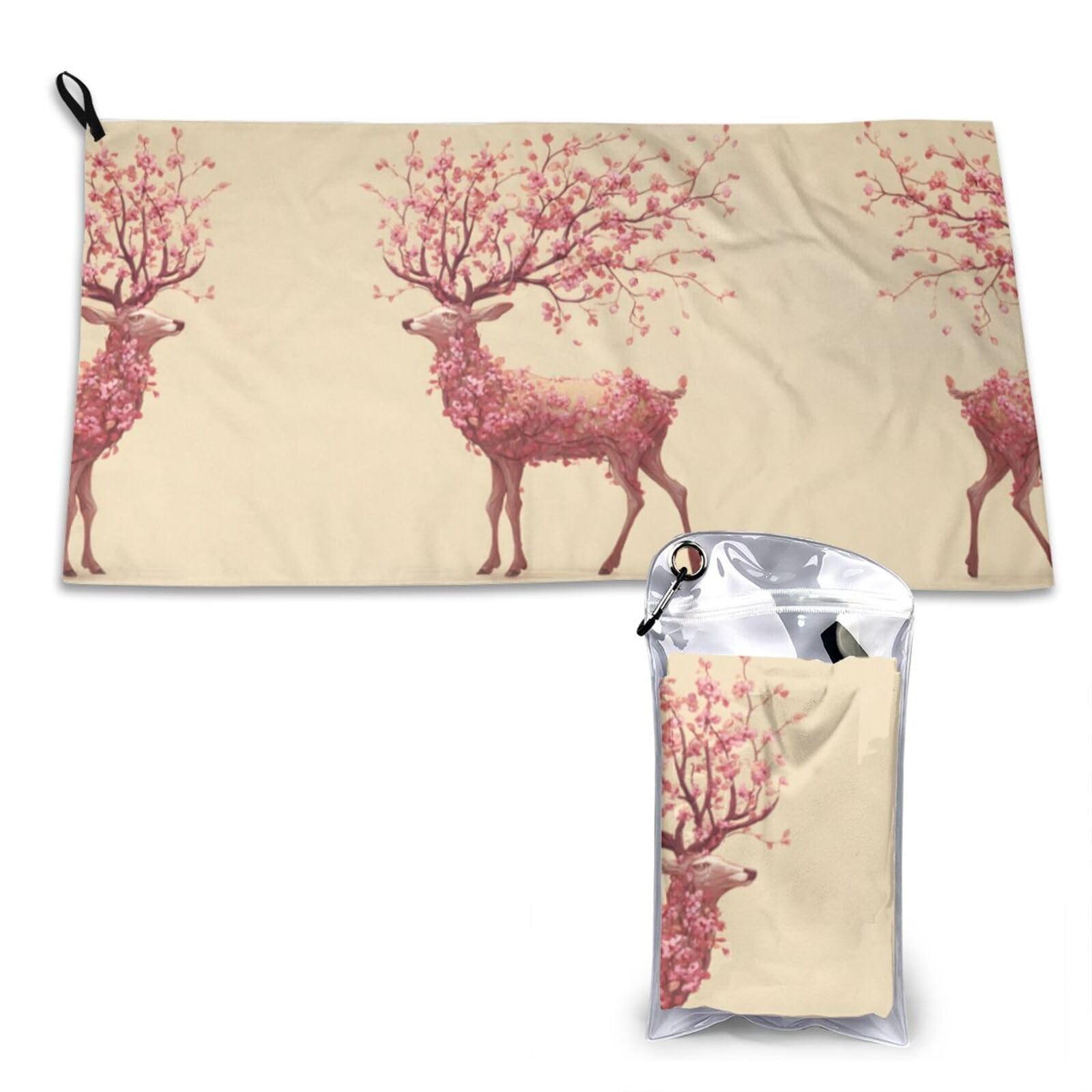 Wxwjshmgc White Cherry Deer Print Cooling Towel, Gym Towel,Cooling Towels For Neck, Soft Breathable Travel Cool Towel,Sports Towels For Gym,Camping