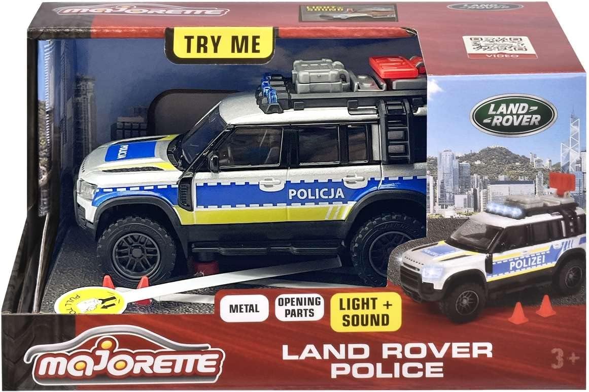Majorette Grand 213712000026 Land Rover Jeep Police 12.5cm Light and Sound Licensed Die Cast Outdoor Game Gift for Children Ages 3 Years Old
