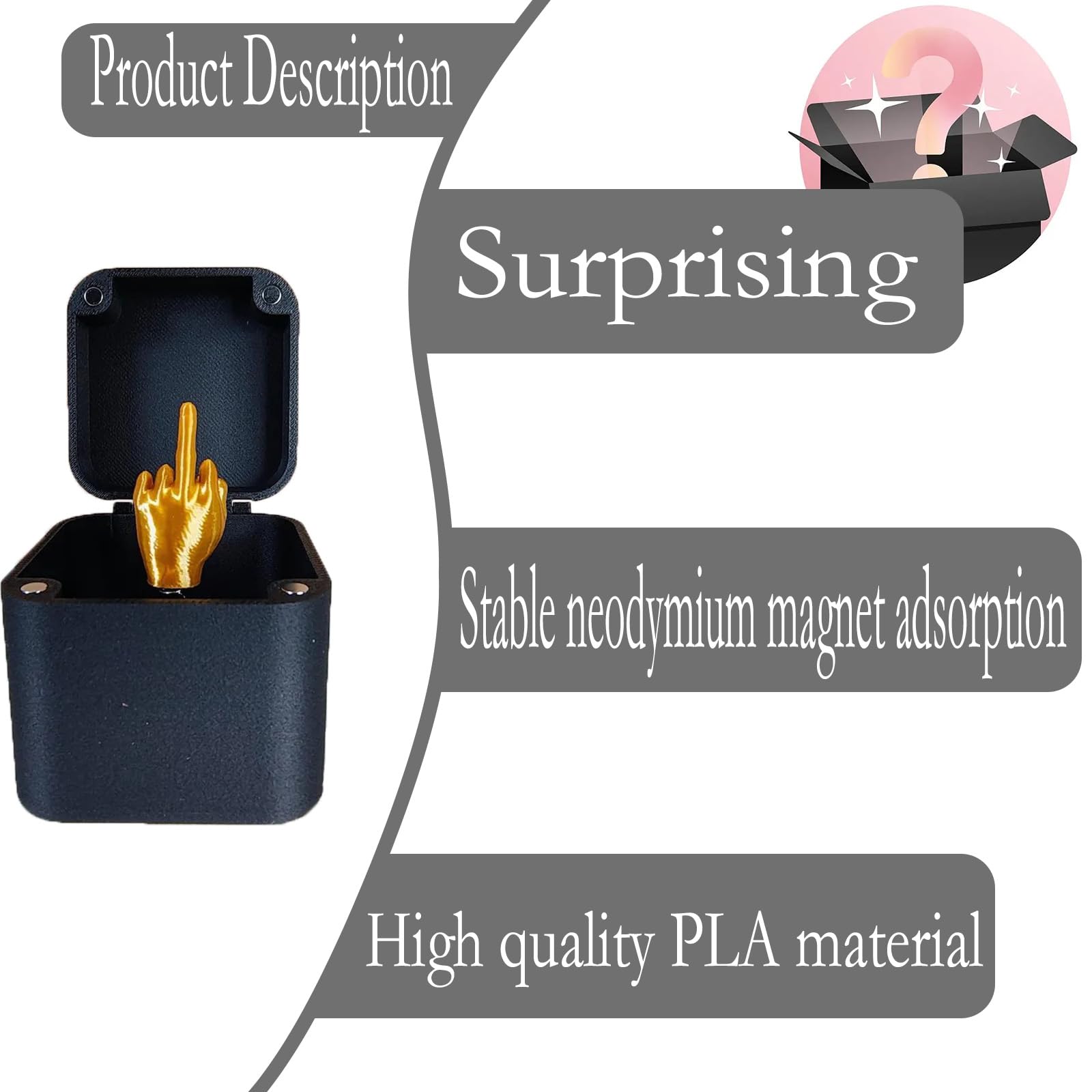 SUpoetry Medium Finger in Box, Surprise Box with Medium Finger, Middle Finger Joke, Hand Joke Parody Gift Pop-Up - Image 3